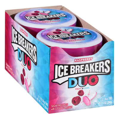 Ice Breakers, Duo - Mints, Sugar Free, Raspberry, Fruit + Cool 8 count