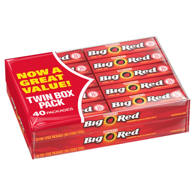 Wrigley, Chewing Gum, Cinnamon, Big Red, Twin Box Pack 40 count
