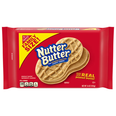 Nutter Butter, Sandwich Cookies, Peanut Butter, Family Size 16 oz