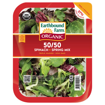 Earthbound Farm, Organic - Spinach + Spring Mix, 50/50 5 oz