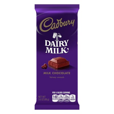Cadbury, Dairy Milk - Milk Chocolate, Velvety Smooth 3.5 oz