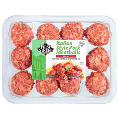 First Street Italian Pork Meatballs 16 ounces