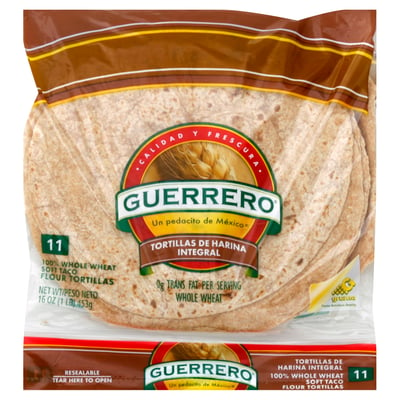 Guerrero, Tortillas, Flour, Whole Wheat 11 count