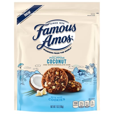 Famous Amos, Cookies, Philippine Coconut and White Chocolate Chip, Bite Size