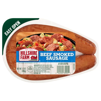 Hillshire Farm, Sausage, Beef, Smoked 12 oz