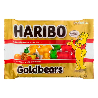 Haribo, Gummi Candy, Goldbears, Pocket Size 2 oz