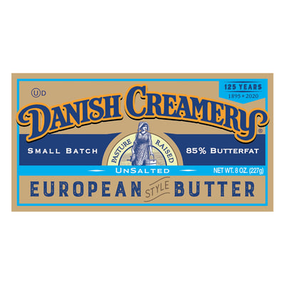 Danish Creamery, Butter, European Style, Unsalted, 85% Butterfat 2 count