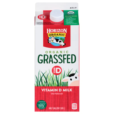 Horizon Organic, Milk, Organic, Vitamin D, Grassfed 0.5 gal