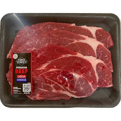 First Street, Beef, Chuck Steak, Boneless, Thin, Family Pack 2.04 lbs avg. pack