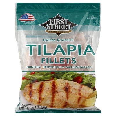 First Street Tilapia Farm Raised Fillets 3.0 lbs Avg. Per Pack