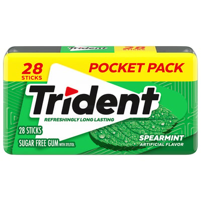 Trident Sugar Free Spearmint Pocket Pack Gum 28 count