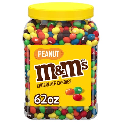 M&M'S Peanut Milk Chocolate Candy Bulk Jar 62 oz