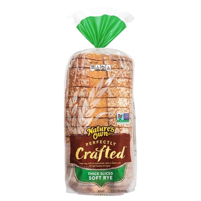 Nature's Own, Perfectly Crafted - Perfectly Crafted Soft Rye, Thick Sliced Non-GMO Rye Bread, 22 oz Loaf