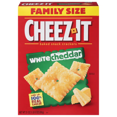 Cheez-It, Baked Snack Crackers, White Cheddar, Family Size 21 oz