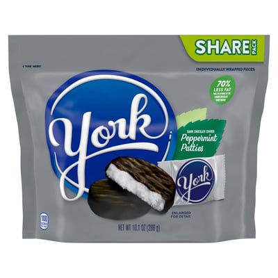 York, Peppermint Patties, Dark Chocolate Covered, Share Pack 10.1 oz