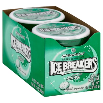 Ice Breakers Spearmint Sugar Free Mints with Flavor Crystals 8 count