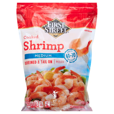 First Street Medium Peeled Cooked Shrimp 32 oz