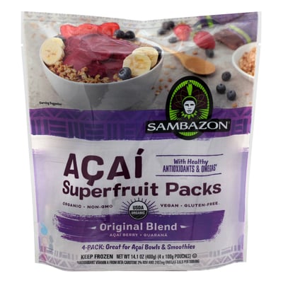 Sambazon, Superfruit Packs, Acai, Original Blend	4 count