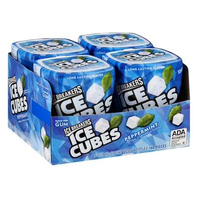 Ice Breakers, Ice Cubes - Gum, Sugar Free, Peppermint 4 count