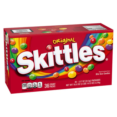 Skittles Original Bulk Full Size Chewy Candy, 2.17 oz., 36 ct