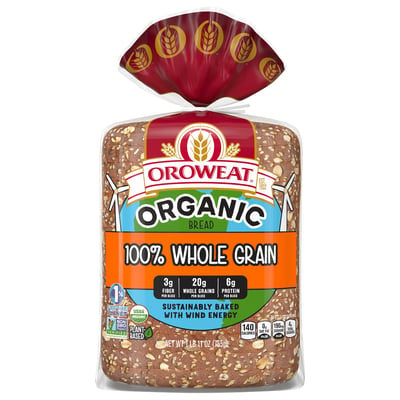 Oroweat, Bread, Organic, 100% Whole Grain 27 oz