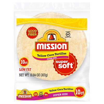 Mission, Super Soft - Tortillas, Yellow Corn, Super Size 10 count