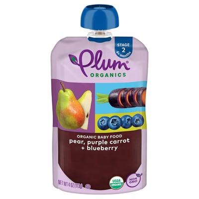 Plum Organics, Stage 2 Organic Pear, Purple Carrot & Blueberry 4oz Pouch