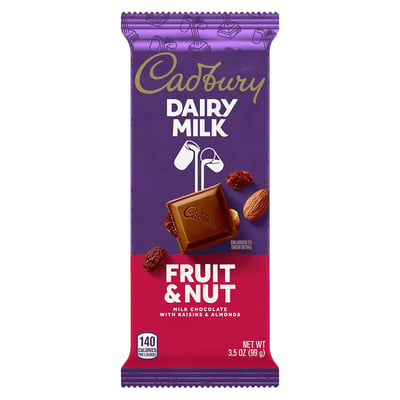 Cadbury, Dairy Milk - Milk Chocolate, Fruit & Nut 3.5 oz