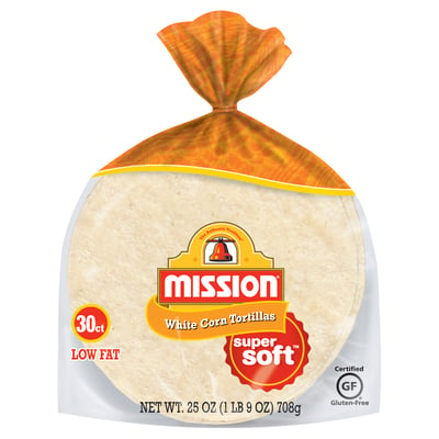 Mission Super Soft White Corn Tortillas 30 count