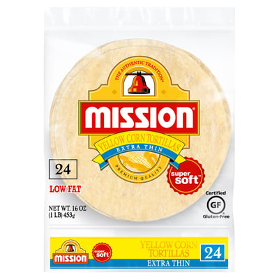 Mission, Tortillas, Yellow Corn, Low Fat, Extra Thin, Super Soft 24 count