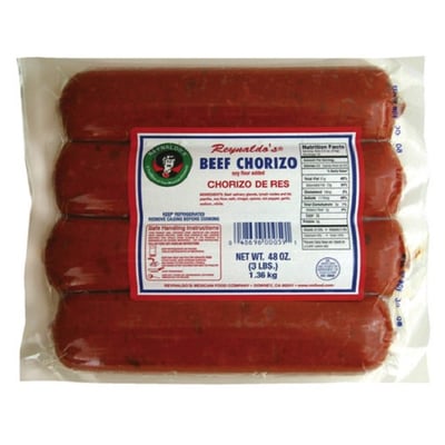 Reynaldos Beef Chorizo 3 lb