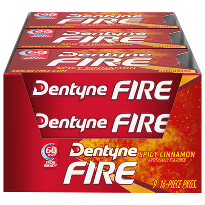 Dentyne, Fire - Gum, Sugar Free, Spicy Cinnamon 9 count