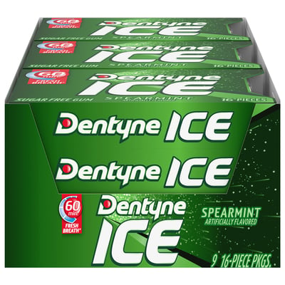 Dentyne, Ice - Gum, Sugar Free, Spearmint 9 count