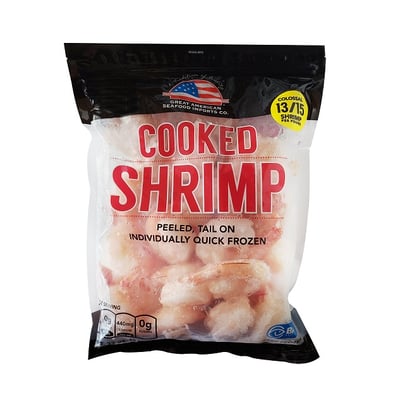 Shrimp 13/15 Cooked Tail On White 2 lb 2 pounds