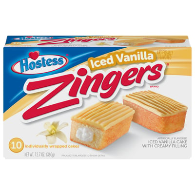 Hostess Zingers Iced Vanilla Cakes 10 count