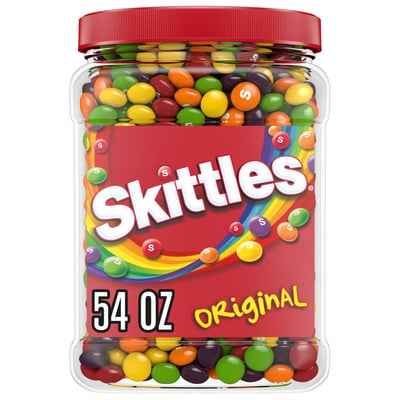 Skittles Chewy Candy Bulk Jar, Original Fruity Candy, 54 oz