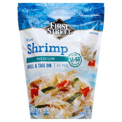 First Street Medium Ez-Peel Raw Shell On White Shrimp 32 oz