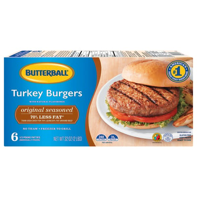 Butterball Original Seasoned Turkey Burgers 6 count