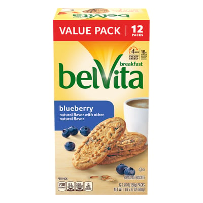 belVita, Breakfast Biscuits, Blueberry, Crunchy, Value Pack 12 count