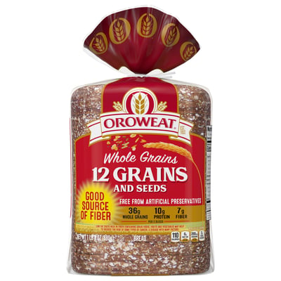 Oroweat, Bread, 12 Grains and Seeds, Whole Grains 24 oz