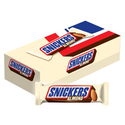 Snickers, Almond Singles Size Candy Bars Box 24 count