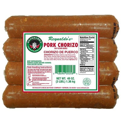 Reynaldos Pork Chorizo 3 lbs