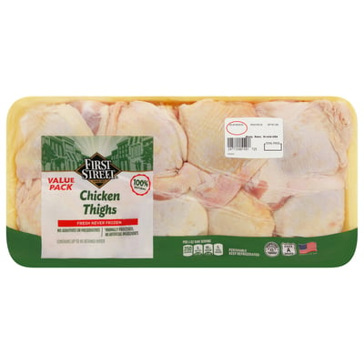 First Street, Chicken Thighs, Value Pack 5.28 lbs avg. pack