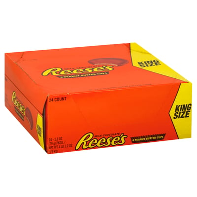 Reeses, Peanut Butter Cups, Milk Chocolate, King Size 24 count