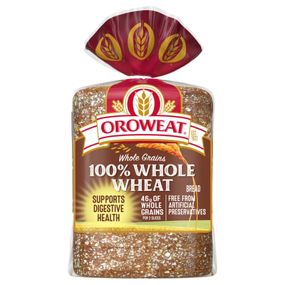 Oroweat, Bread, Whole Grains, 100% Whole Wheat 24 oz