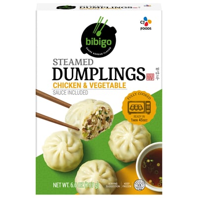 Bibigo, Dumplings, Chicken & Vegetable, Korean Style, Steamed	6.6 oz