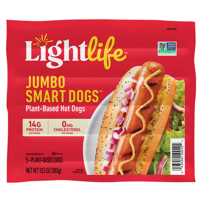 Lightlife Jumbo Smart Dogs Plant-Based Hot Dogs 13.5 oz