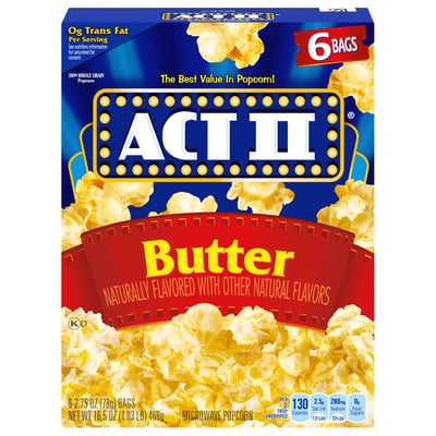 Act II, Microwave Popcorn, Butter 6 count