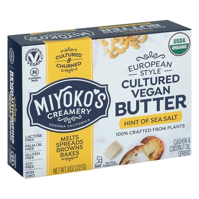 Miyoko's, Butter, Cultured Vegan, Hint of Sea Salt, European Style 8 oz