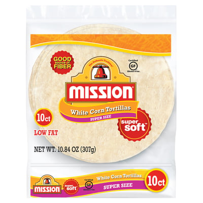 Mission Super Soft White Corn Tortillas 10 count